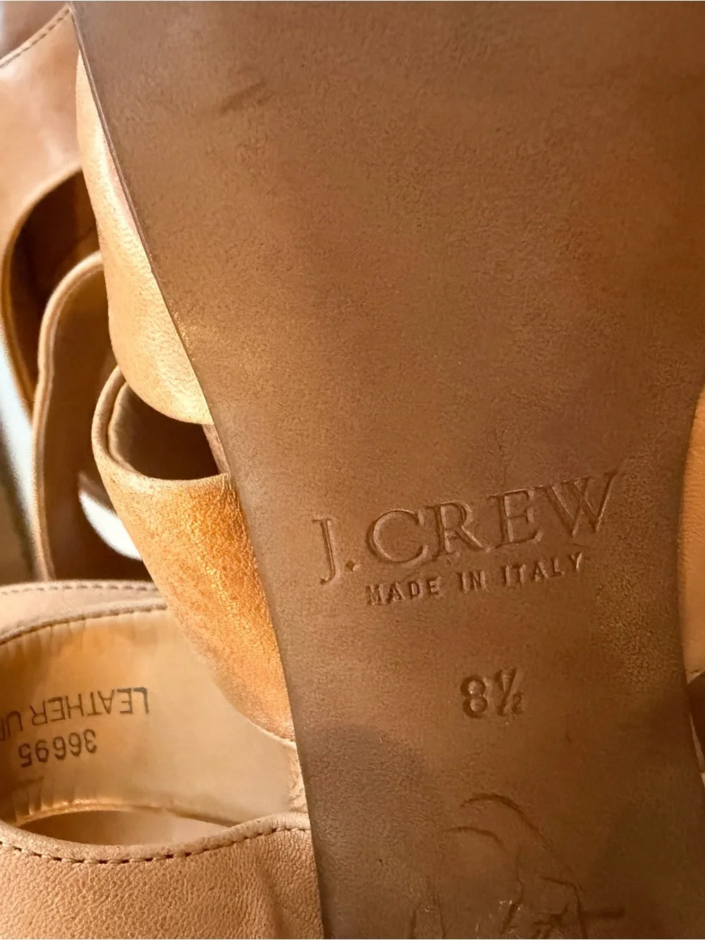 J. Crew Collins Leather Peep Toe Sandals Heels